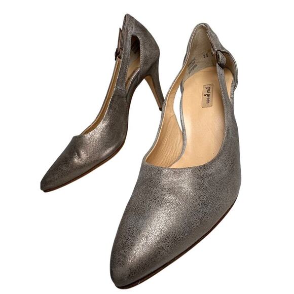 Paul Green Contessa Smoked Brushed Gold Pumps Leather Sz 7 Women's Shoes Career - Picture 3 of 16